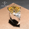 Good quality 925 silver gold plated jewelry engagement ring moissanite ring